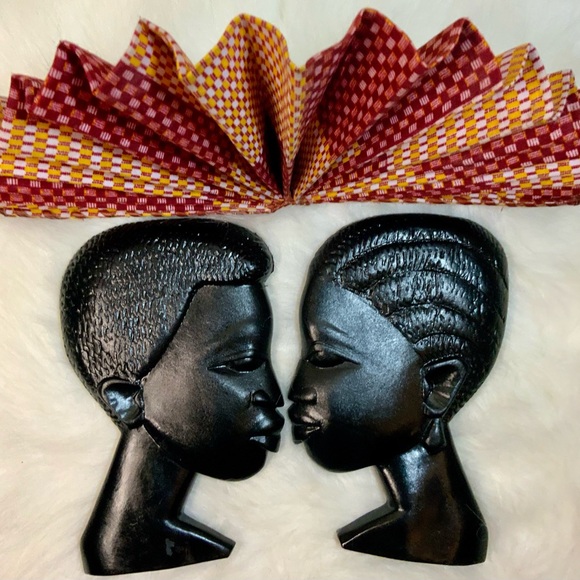 Other - Afrocentric Vintage Wood Wall Art/Book Ends or paper weights (EUC)